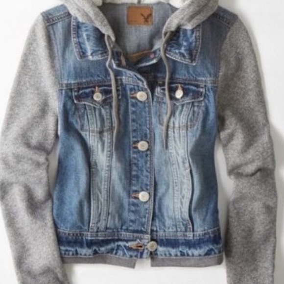 American Eagle Outfitters Jackets & Blazers - American Eagle Outfitters Denim Vest Hood Jacket